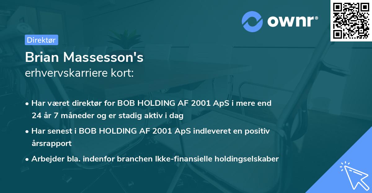 Brian Massesson's erhvervskarriere kort
