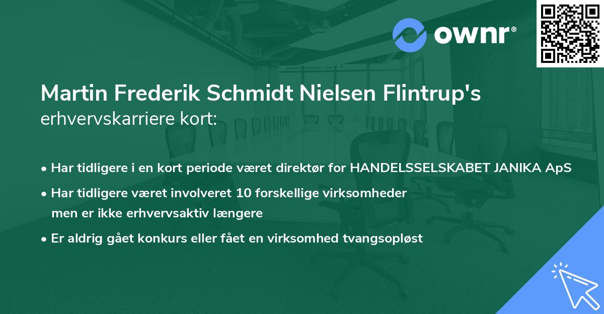 Martin Frederik Schmidt Nielsen Flintrup's erhvervskarriere kort