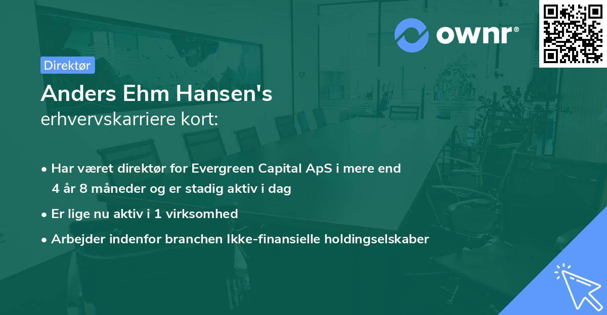 Anders Ehm Hansen's erhvervskarriere kort