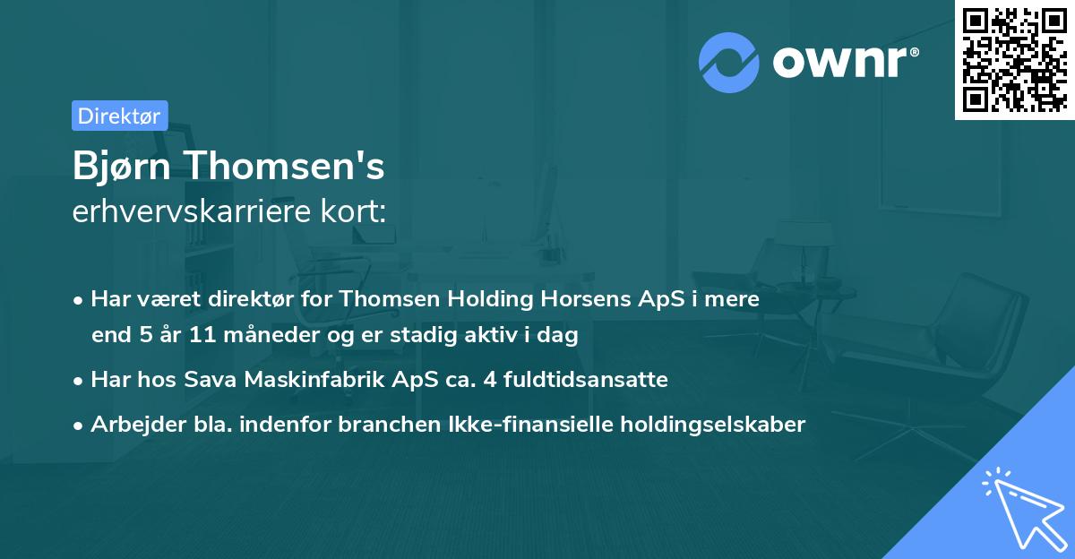 Bjørn Thomsen's erhvervskarriere kort