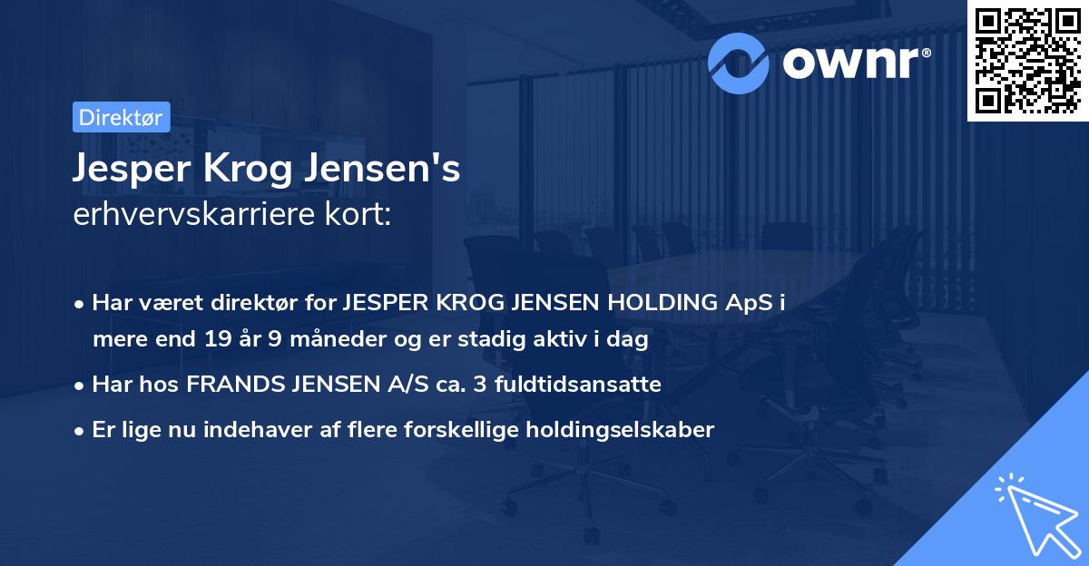 Jesper Krog Jensen's erhvervskarriere kort