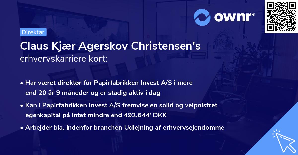 Claus Kjær Agerskov Christensen's erhvervskarriere kort