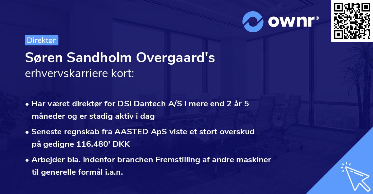 Søren Sandholm Overgaard's erhvervskarriere kort