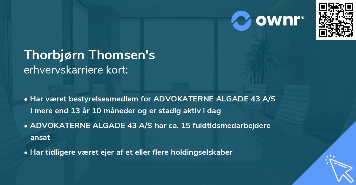 Thorbjørn Thomsen's erhvervskarriere kort