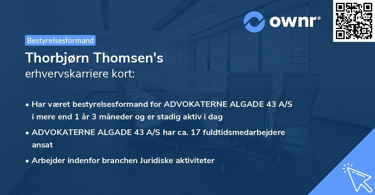 Thorbjørn Thomsen's erhvervskarriere kort