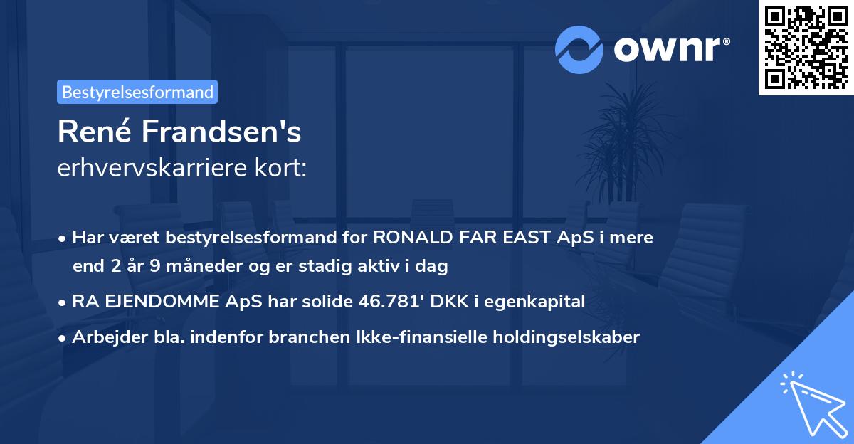 René Frandsen's erhvervskarriere kort