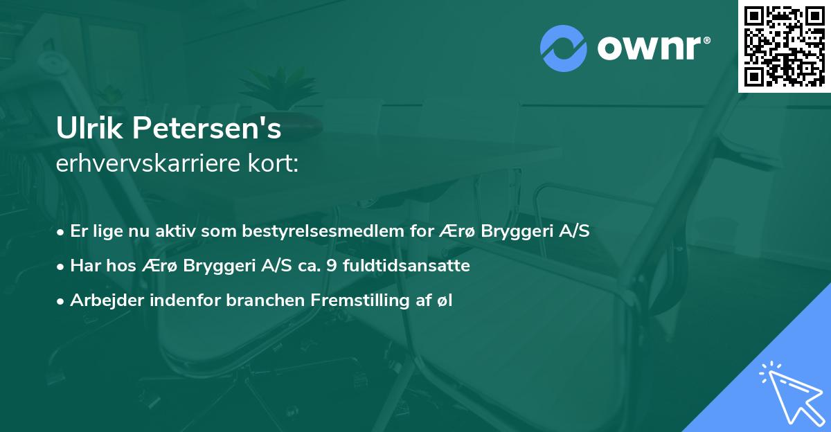 Ulrik Petersen's erhvervskarriere kort