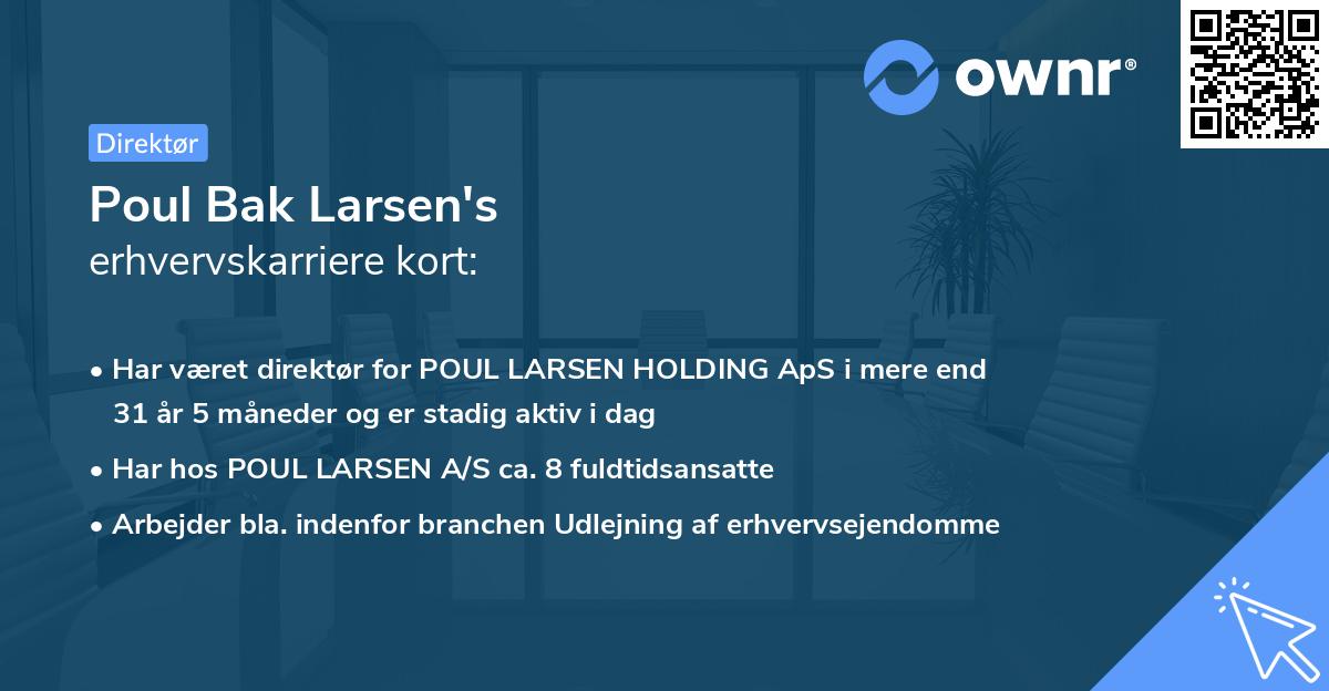 Poul Bak Larsen's erhvervskarriere kort