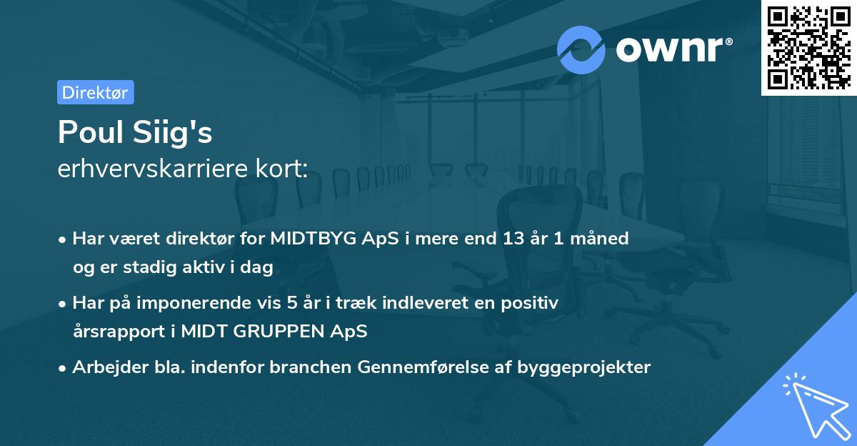 Poul Siig's erhvervskarriere kort
