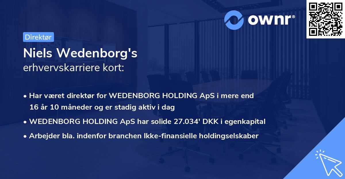 Niels Wedenborg's erhvervskarriere kort