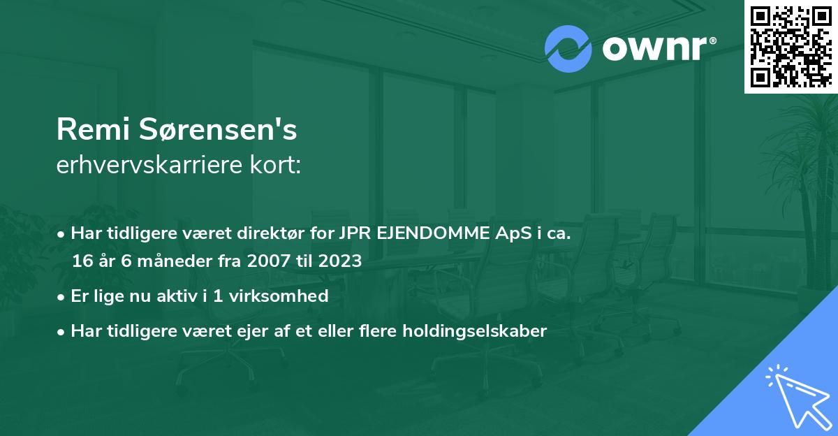 Remi Sørensen's erhvervskarriere kort