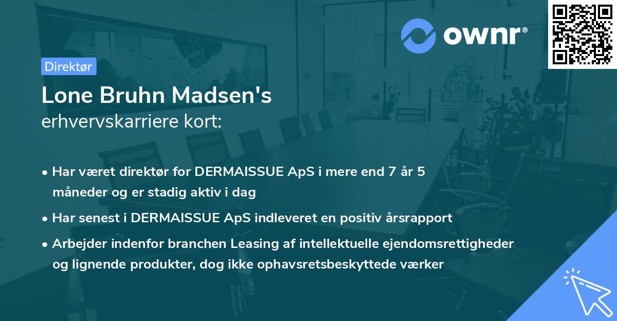 Lone Bruhn Madsen's erhvervskarriere kort