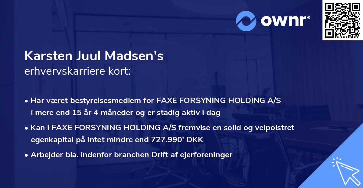 Karsten Juul Madsen's erhvervskarriere kort