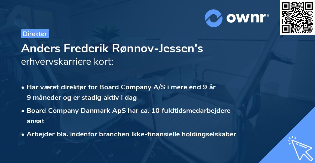 Anders Frederik Rønnov-Jessen's erhvervskarriere kort