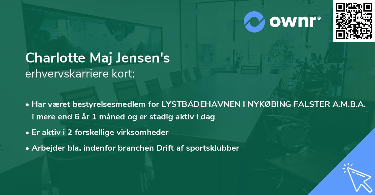 Charlotte Maj Jensen's erhvervskarriere kort