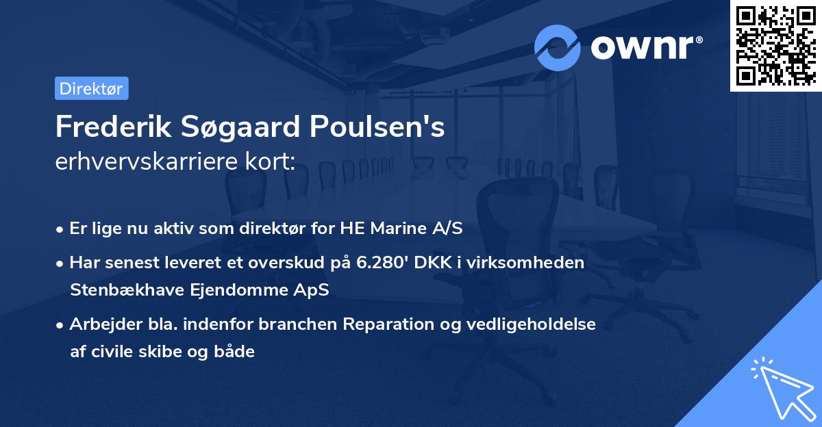 Frederik Søgaard Poulsen's erhvervskarriere kort