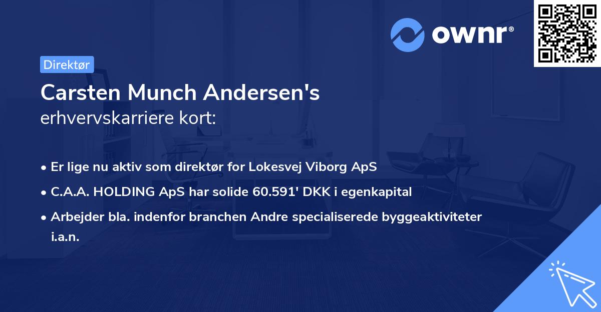 Carsten Munch Andersen's erhvervskarriere kort