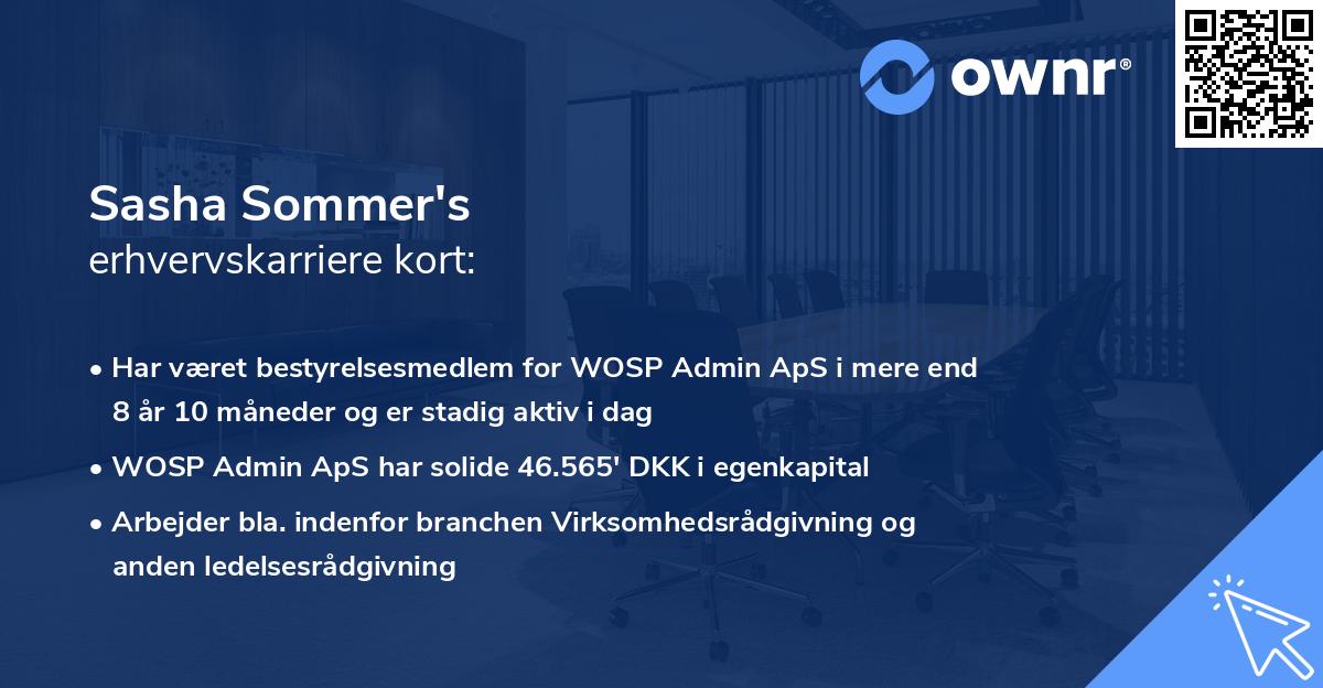 Sasha Sommer's erhvervskarriere kort