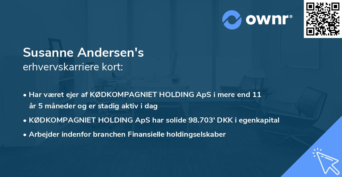 Susanne Andersen's erhvervskarriere kort