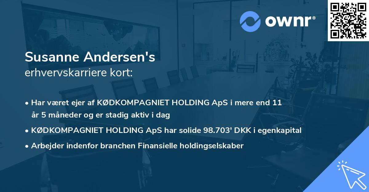 Susanne Andersen's erhvervskarriere kort