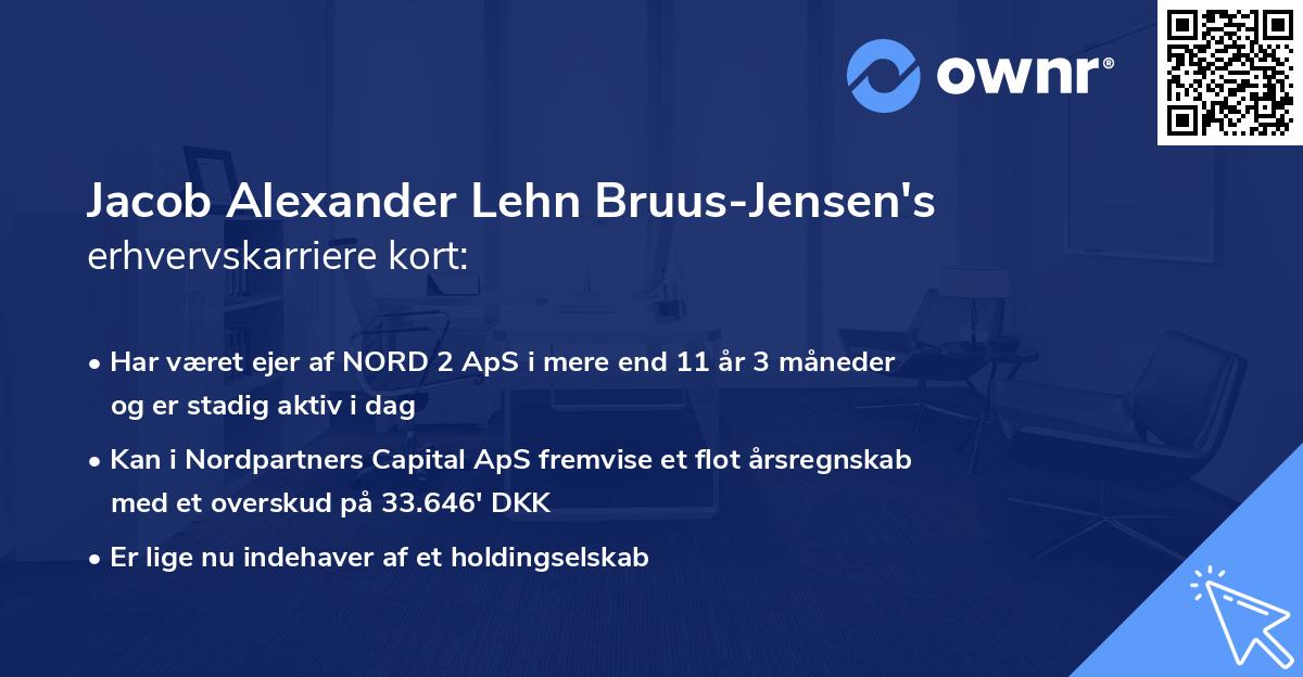 Jacob Alexander Lehn Bruus-Jensen's erhvervskarriere kort