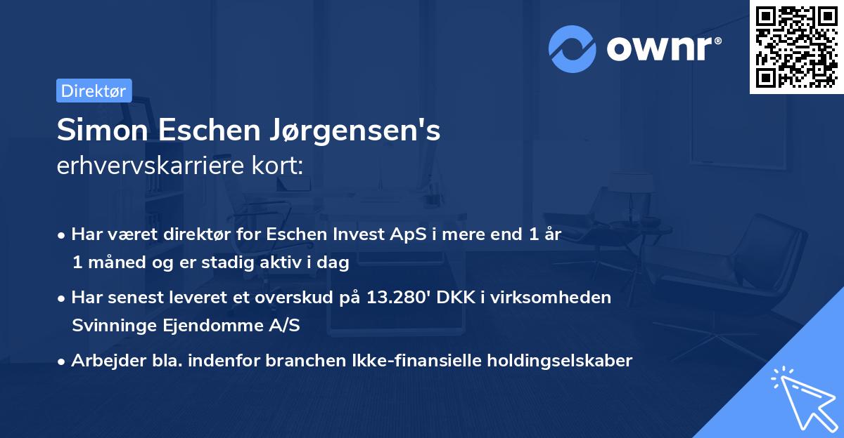 Simon Eschen Jørgensen's erhvervskarriere kort
