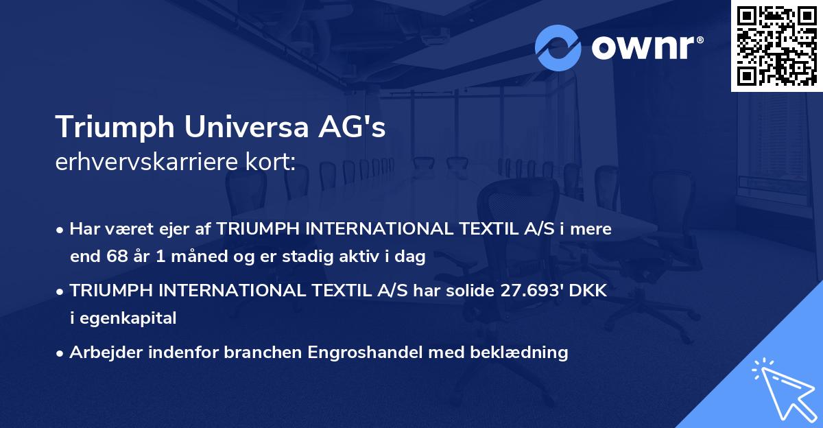 Triumph Universa AG's erhvervskarriere kort