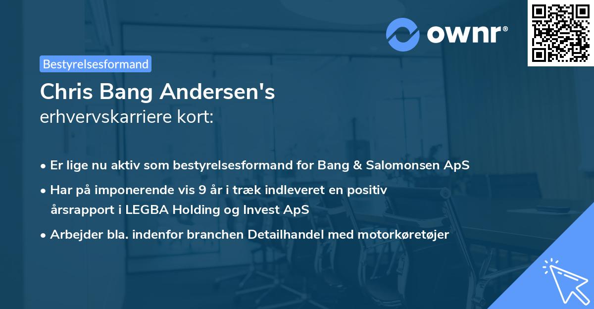 Chris Bang Andersen's erhvervskarriere kort