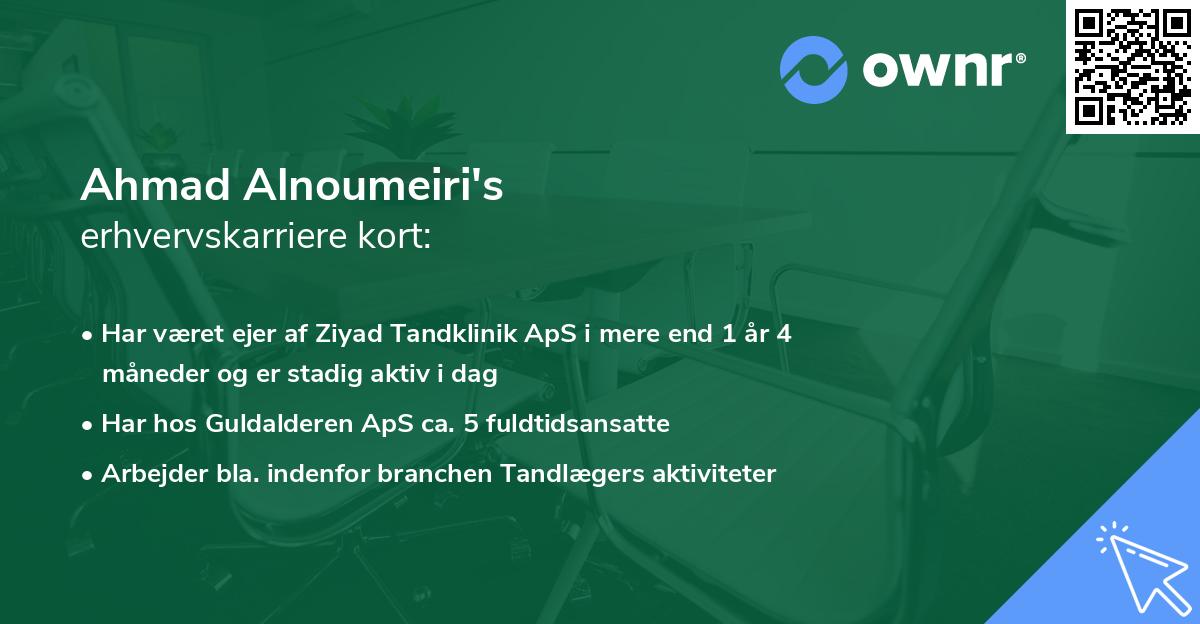 Ahmad Alnoumeiri's erhvervskarriere kort