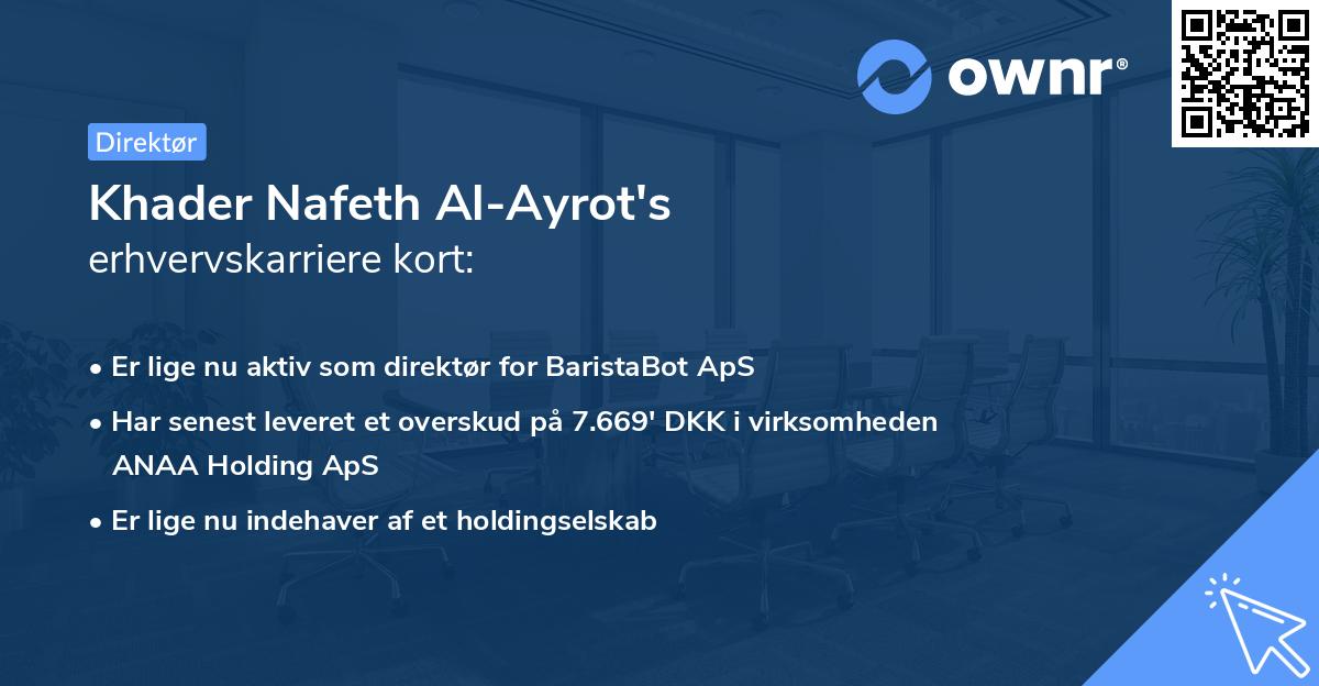 Khader Nafeth Al-Ayrot's erhvervskarriere kort