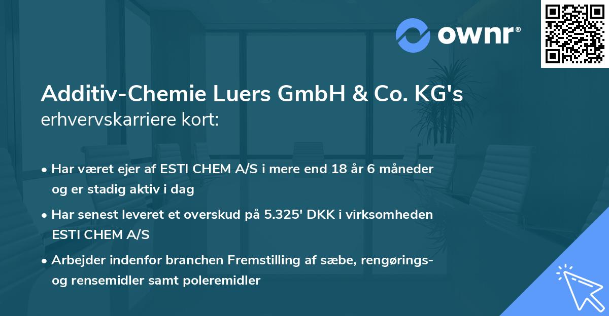 Additiv-Chemie Luers GmbH & Co. KG's erhvervskarriere kort