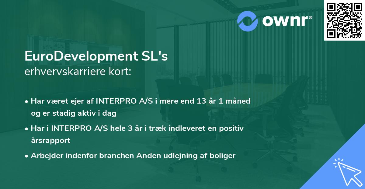 EuroDevelopment SL's erhvervskarriere kort