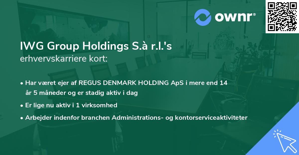 IWG Group Holdings S.à r.l.'s erhvervskarriere kort