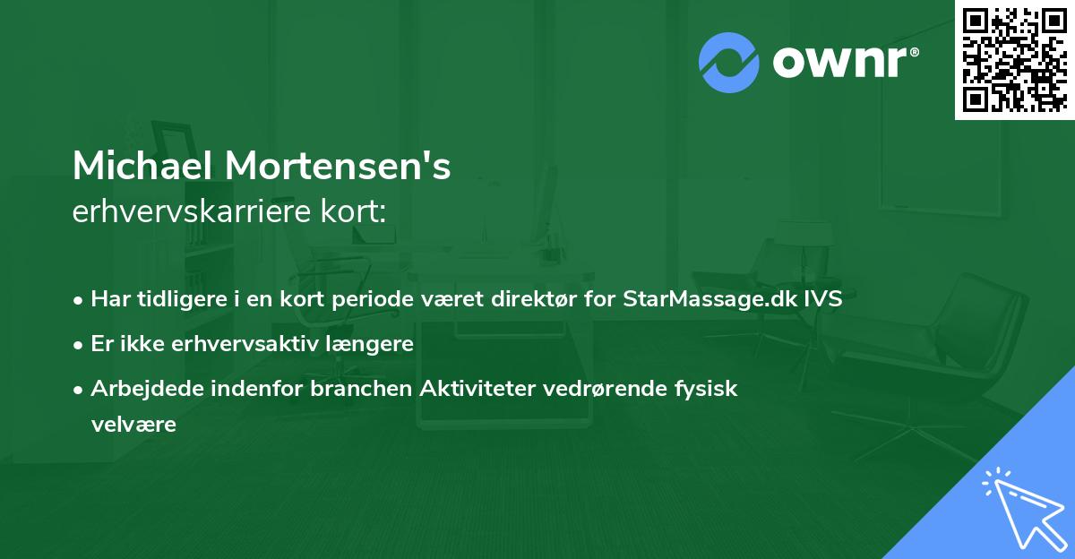 Michael Mortensen's erhvervskarriere kort