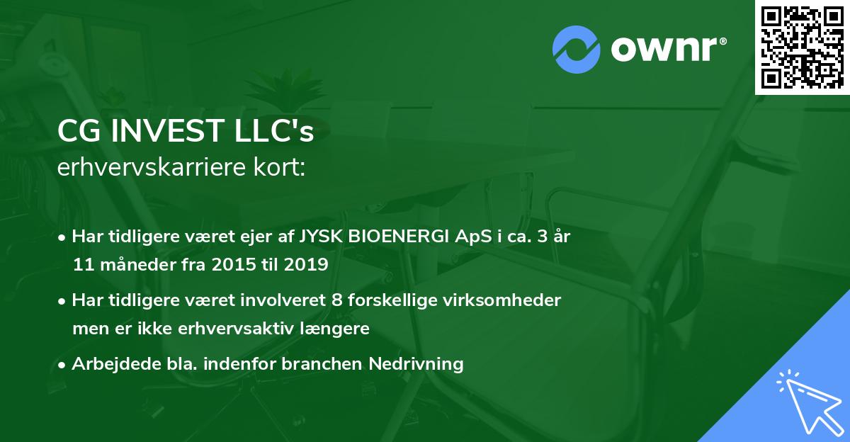 CG INVEST LLC's erhvervskarriere kort