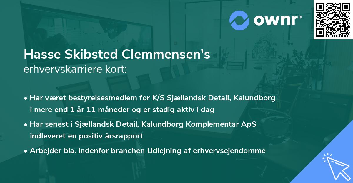 Hasse Skibsted Clemmensen's erhvervskarriere kort