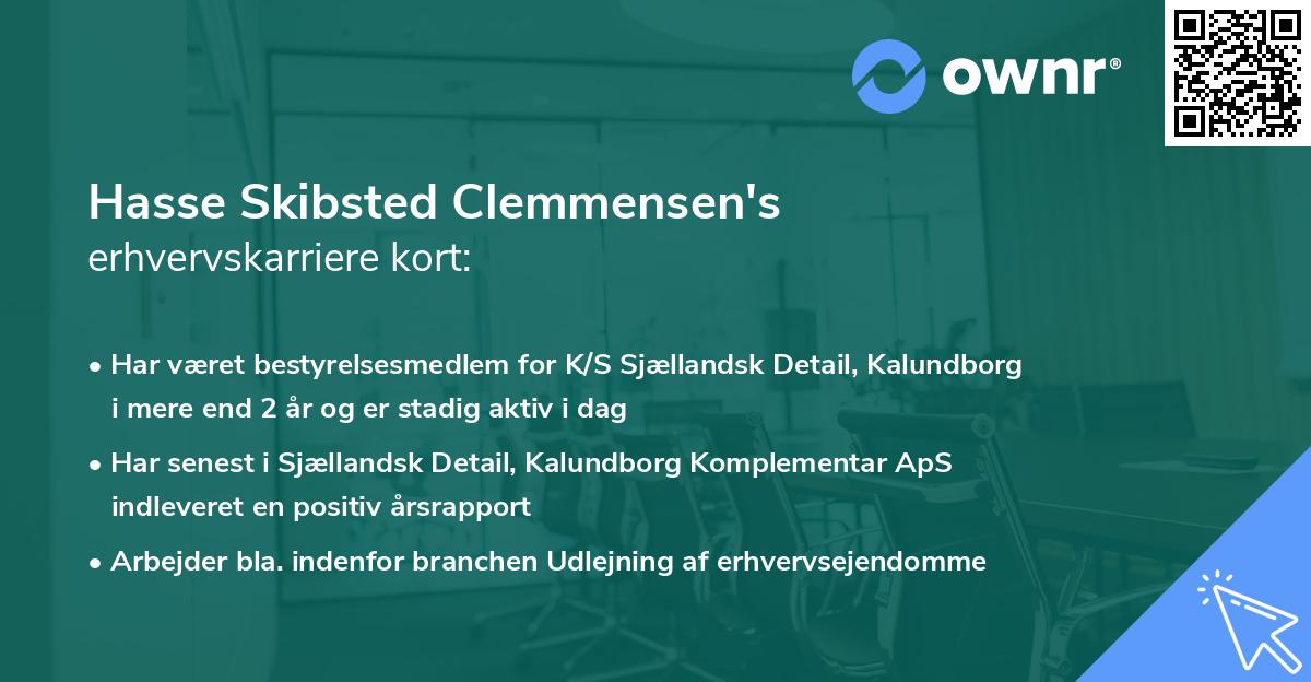 Hasse Skibsted Clemmensen's erhvervskarriere kort