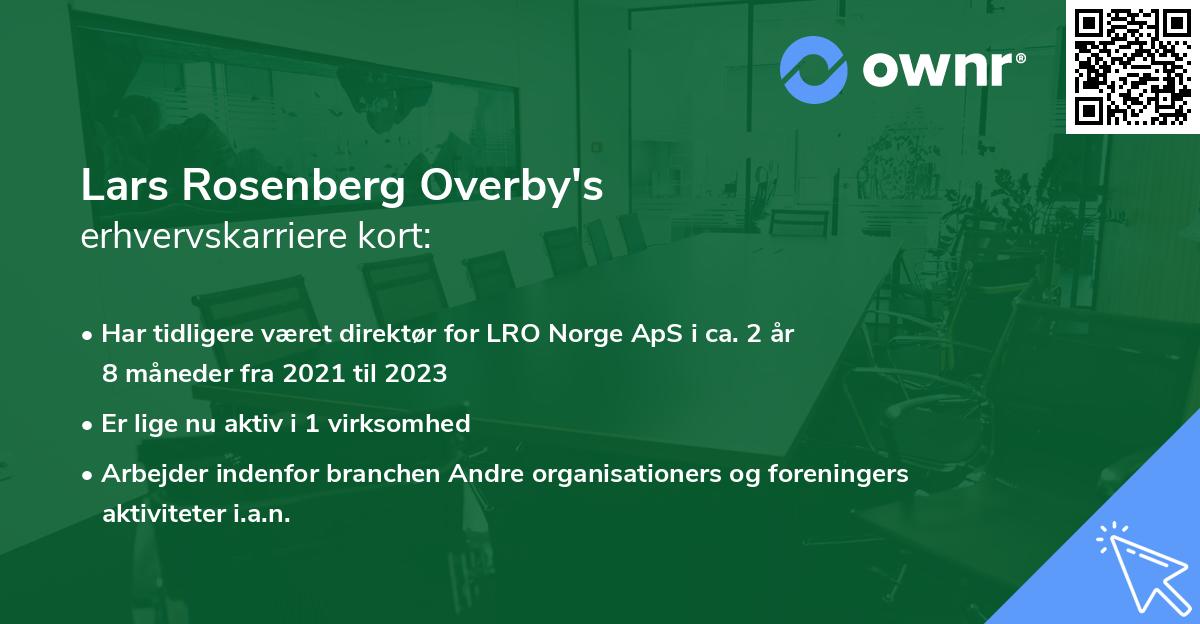 Lars Rosenberg Overby's erhvervskarriere kort