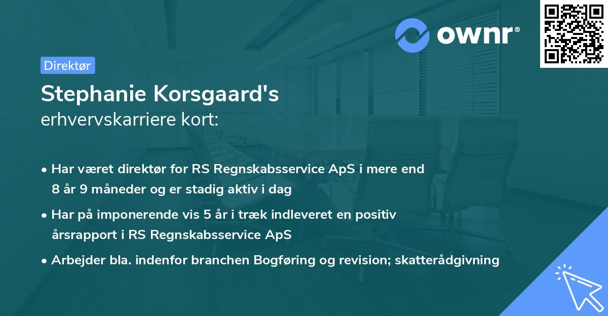 Stephanie Korsgaard's erhvervskarriere kort