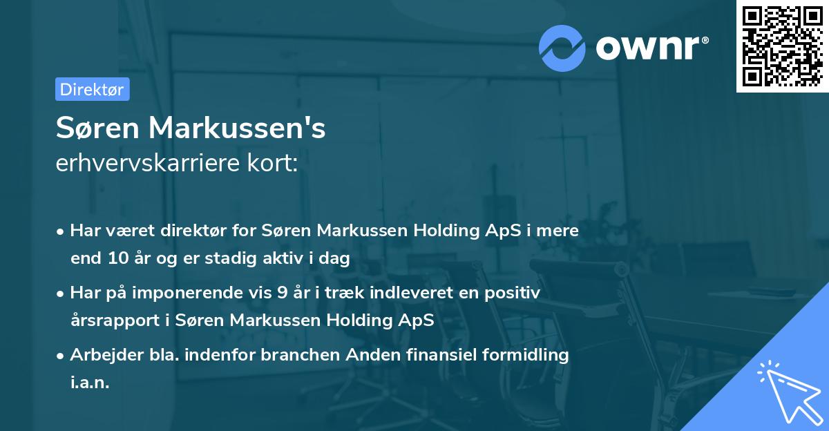 Søren Markussen's erhvervskarriere kort