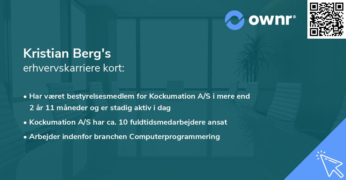 Kristian Berg's erhvervskarriere kort
