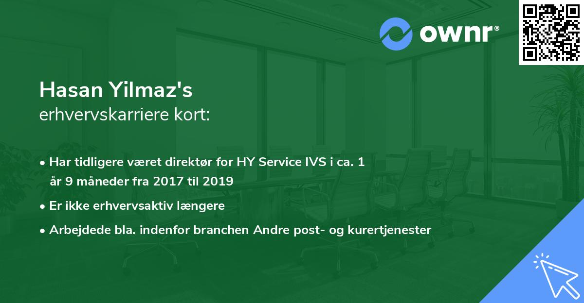 Hasan Yilmaz's erhvervskarriere kort