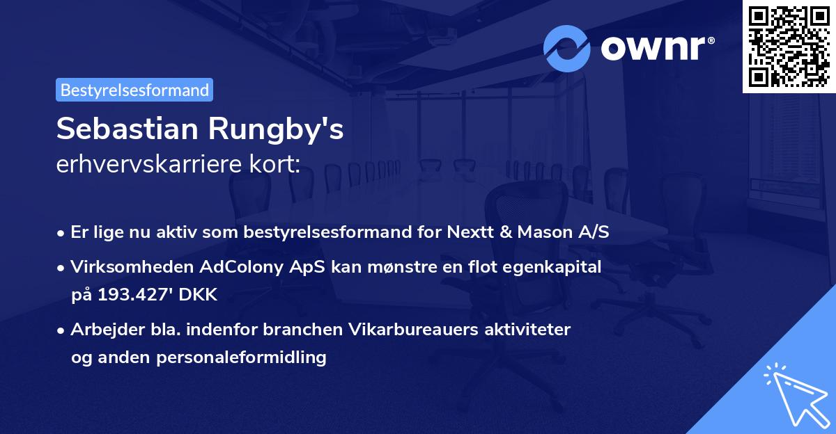 Sebastian Rungby's erhvervskarriere kort