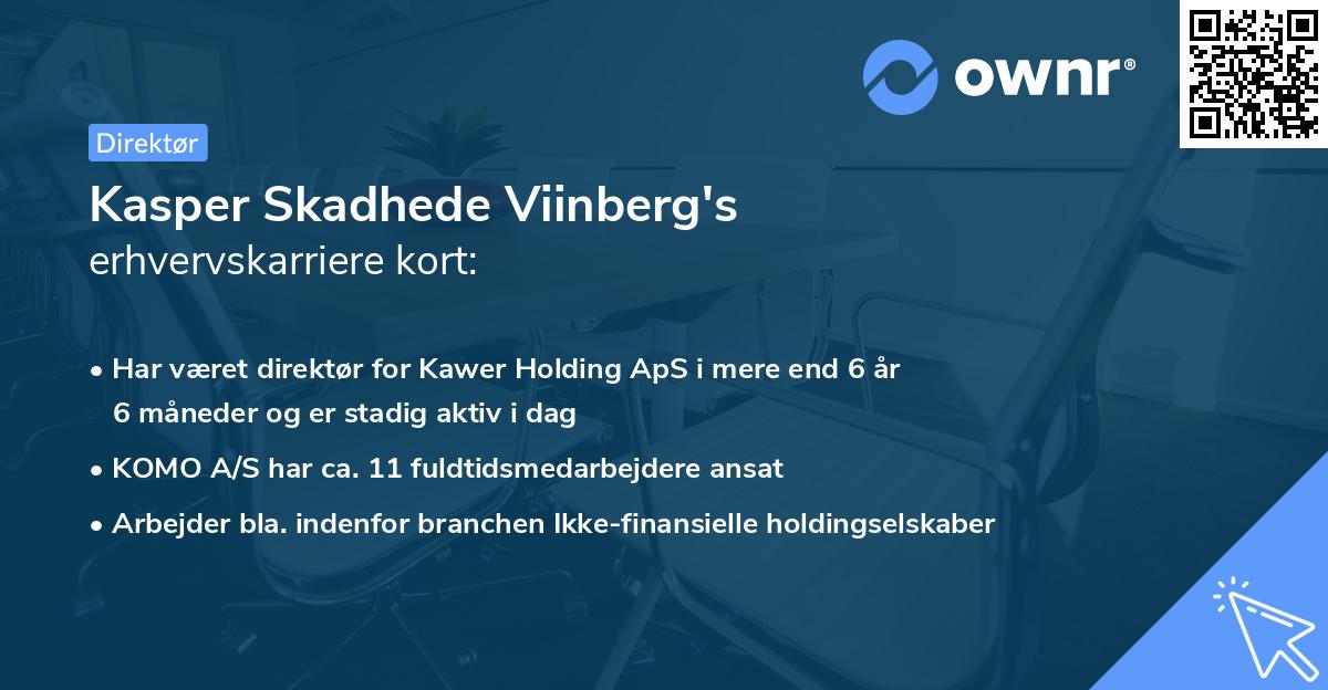 Kasper Skadhede Viinberg's erhvervskarriere kort