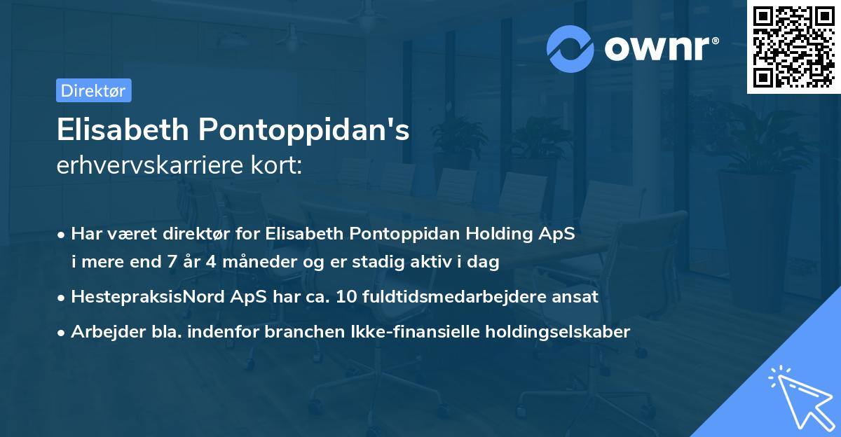 Elisabeth Pontoppidan's erhvervskarriere kort