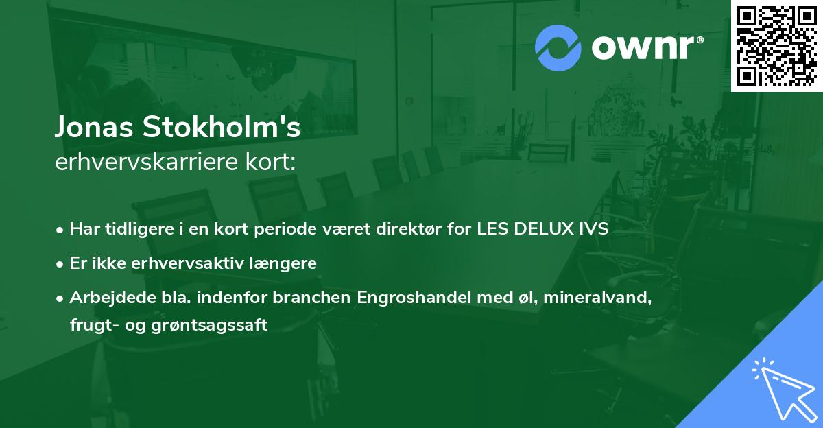 Jonas Stokholm's erhvervskarriere kort
