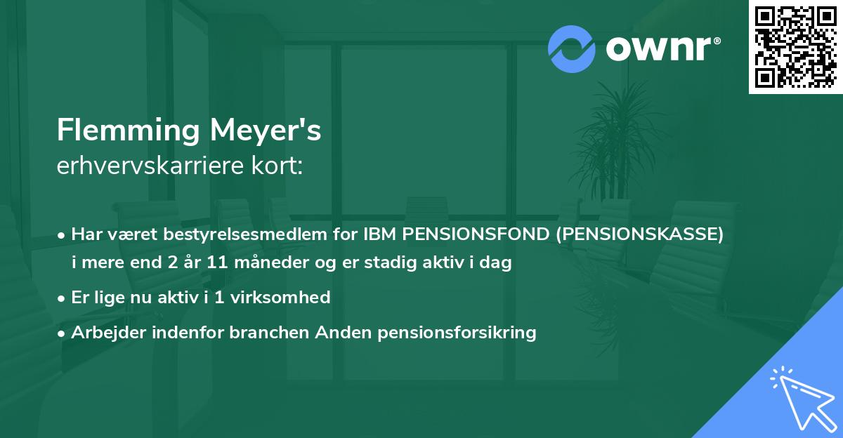 Flemming Meyer's erhvervskarriere kort