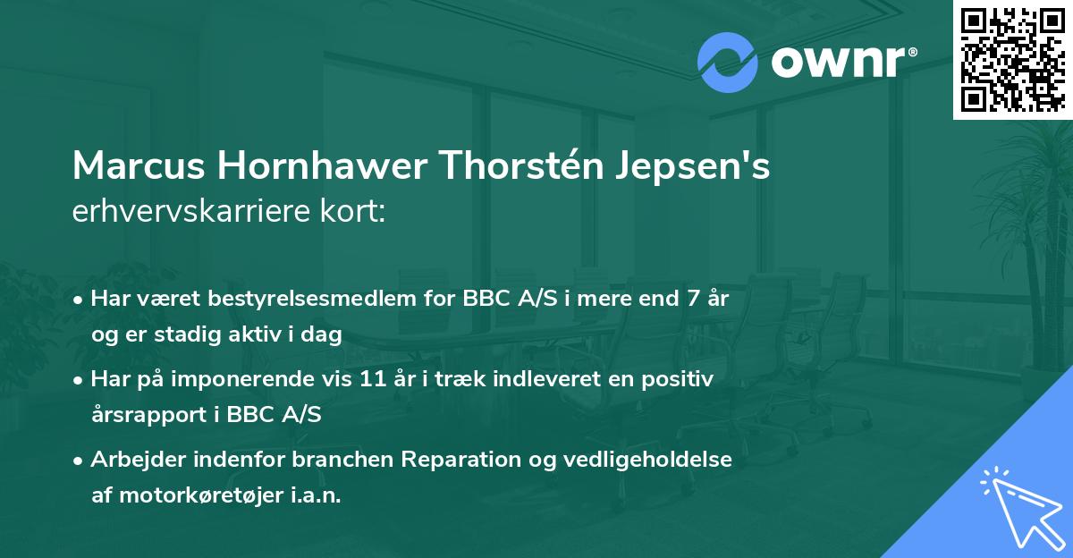 Marcus Hornhawer Thorstén Jepsen's erhvervskarriere kort