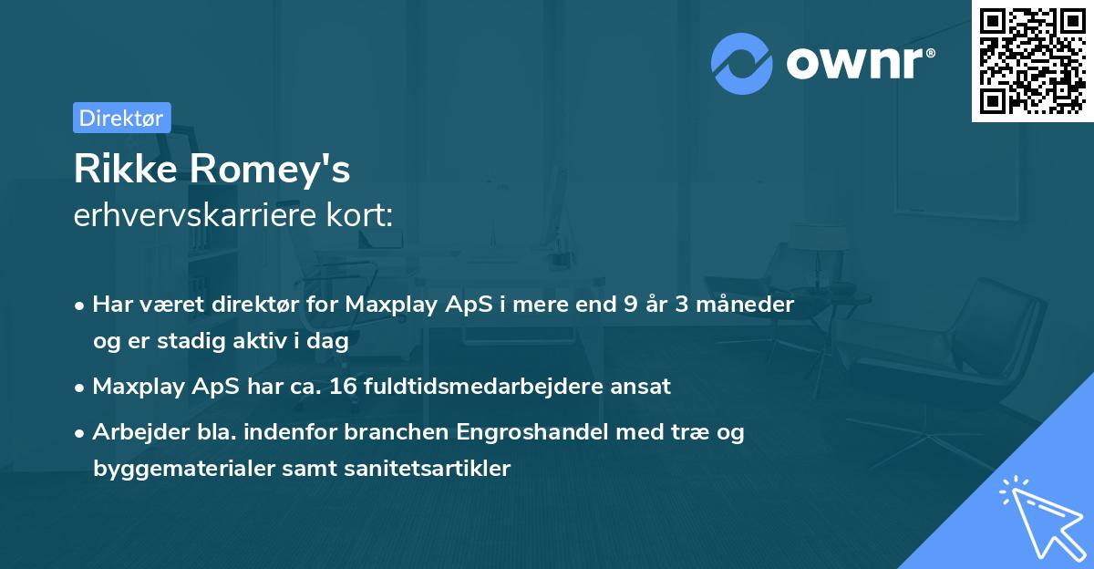 Rikke Romey's erhvervskarriere kort