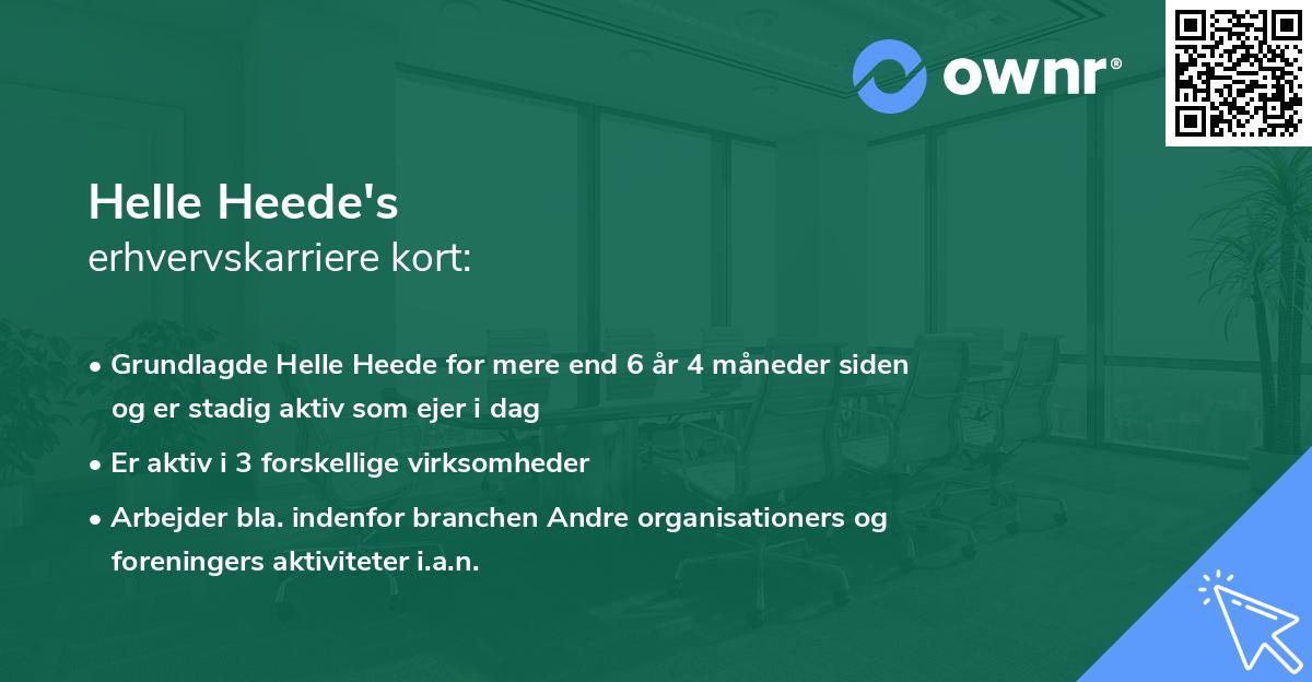 Helle Heede's erhvervskarriere kort